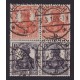 ALEMANIA 1917 ESTAMPILLAS SE-TENANT ZUSAMMENDRUCKE USADAS QUE SON MUCHO MAS RARAS MI S8bb MUY RARA 500 EUROS